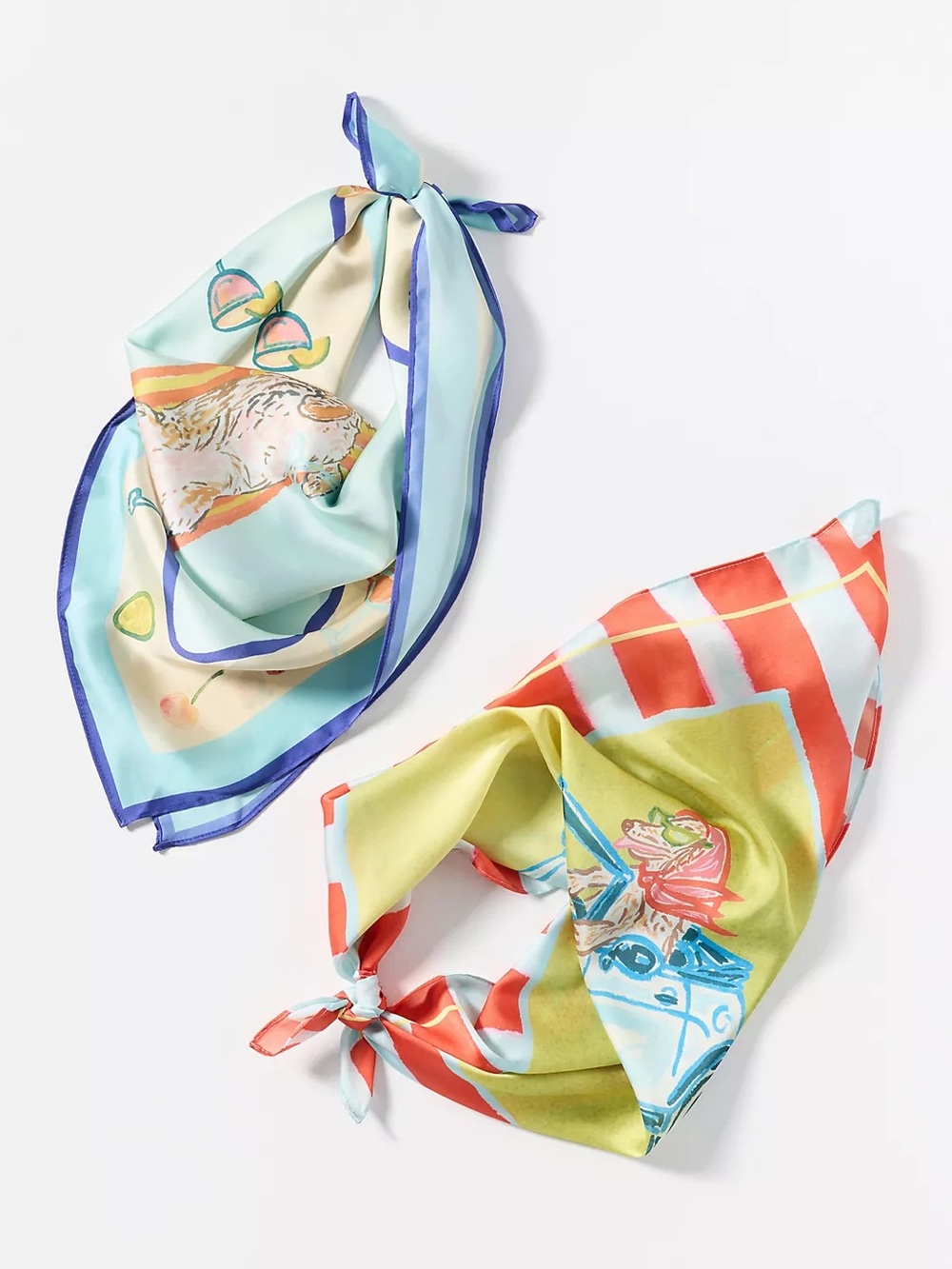 Nikki Ackerman x Anthropologie Hair Scarves, Set of 2 $38 Retail NWT